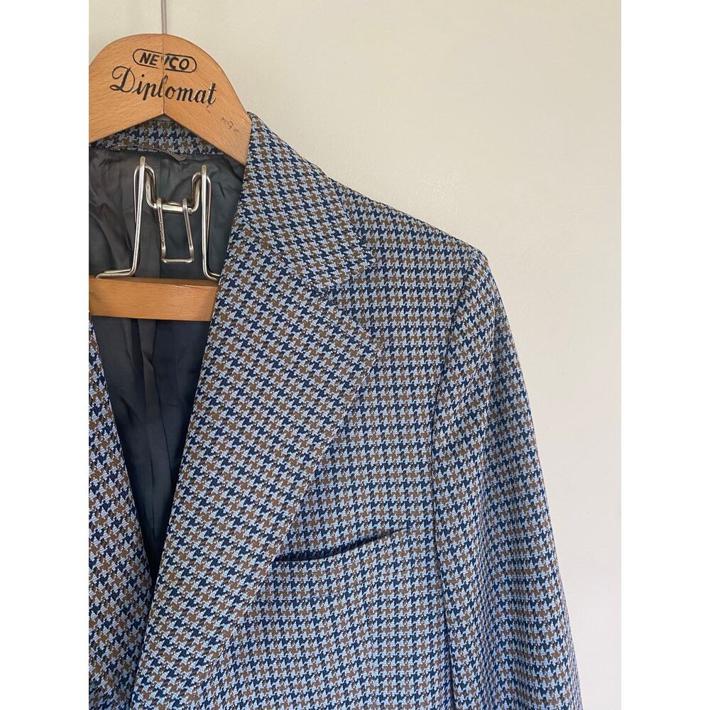 Vintage 70s Mavest Houndstooth Retro Blazer Jacket Men’s Size 42 Reg